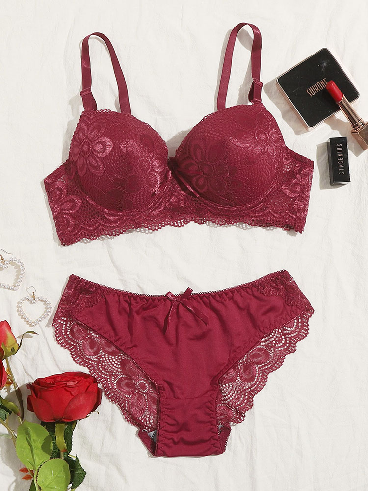 Hook Eye Fastener - Transparent Floral Two Pieces Clothing Underwire