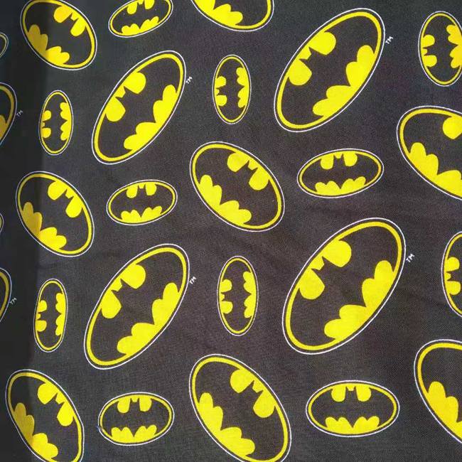 Sewing In Textile - 140cm Width Cartoon Batman Logo Design
