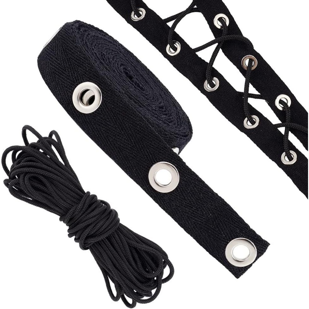 Sewing Eyelet Fabric - 3 Yards Eyelet Tape Trim Black