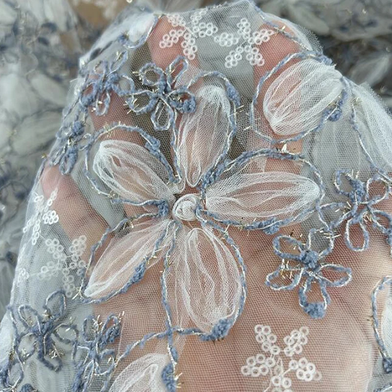 3D Embroidered Sequin Mesh Fab - огляд і ціна Textile Sewing Techniques