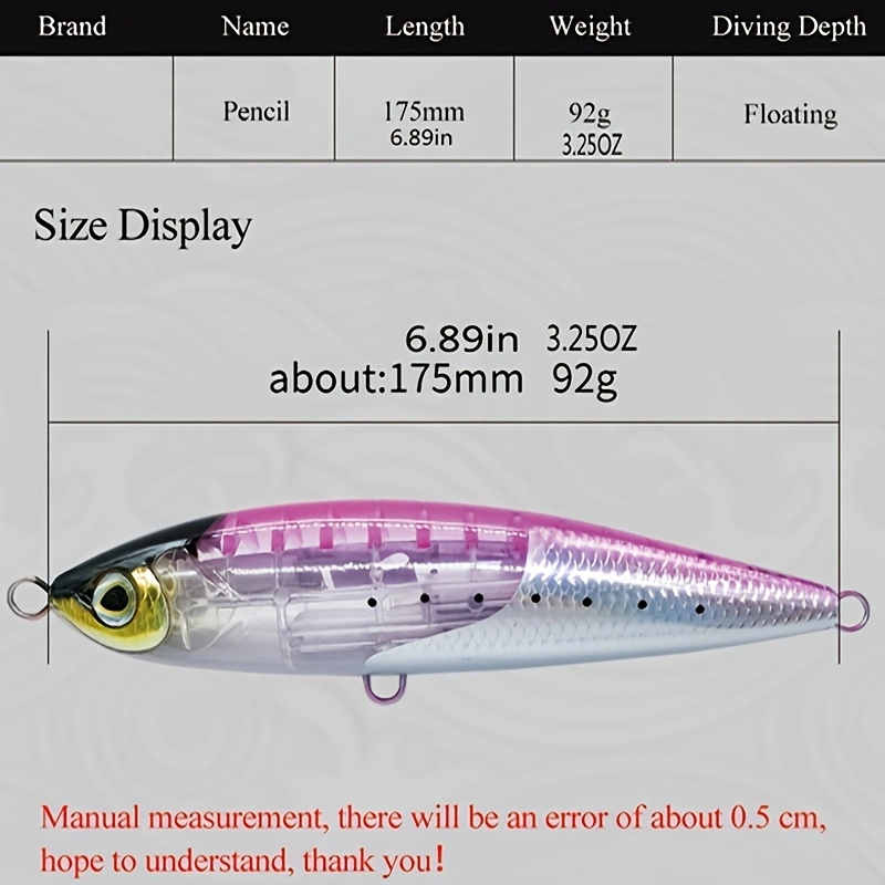 17.5CM 92G Floating Pencil Lur - огляд і ціна Sewing Gt