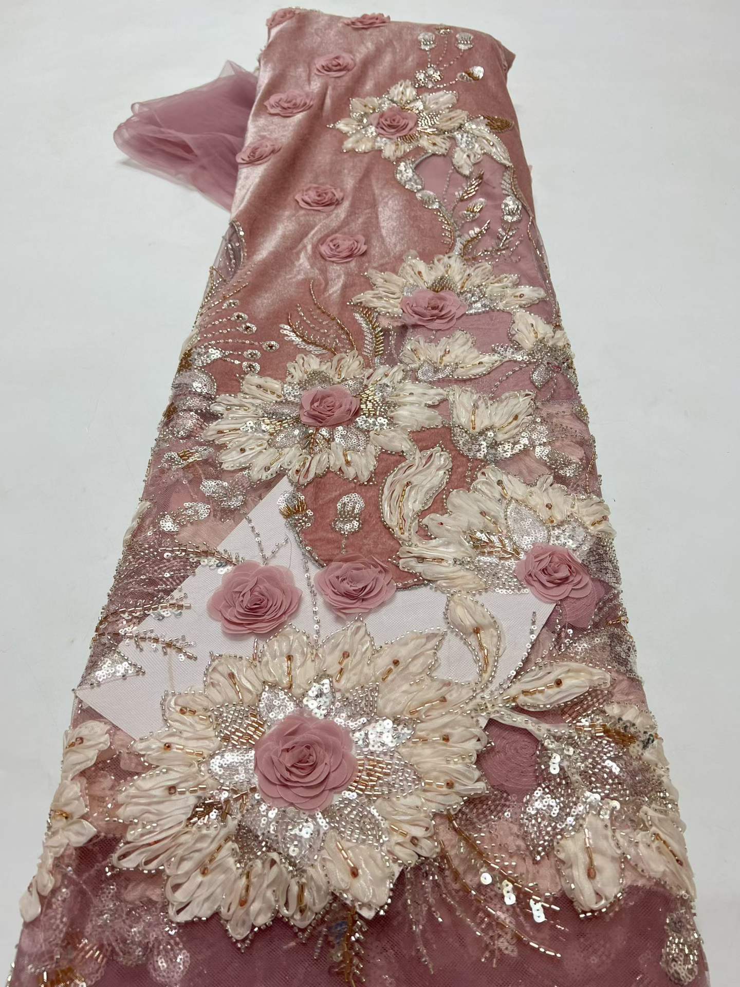 Luxury African Velvet Red Bead - огляд і ціна Sewing Velvet Fabric