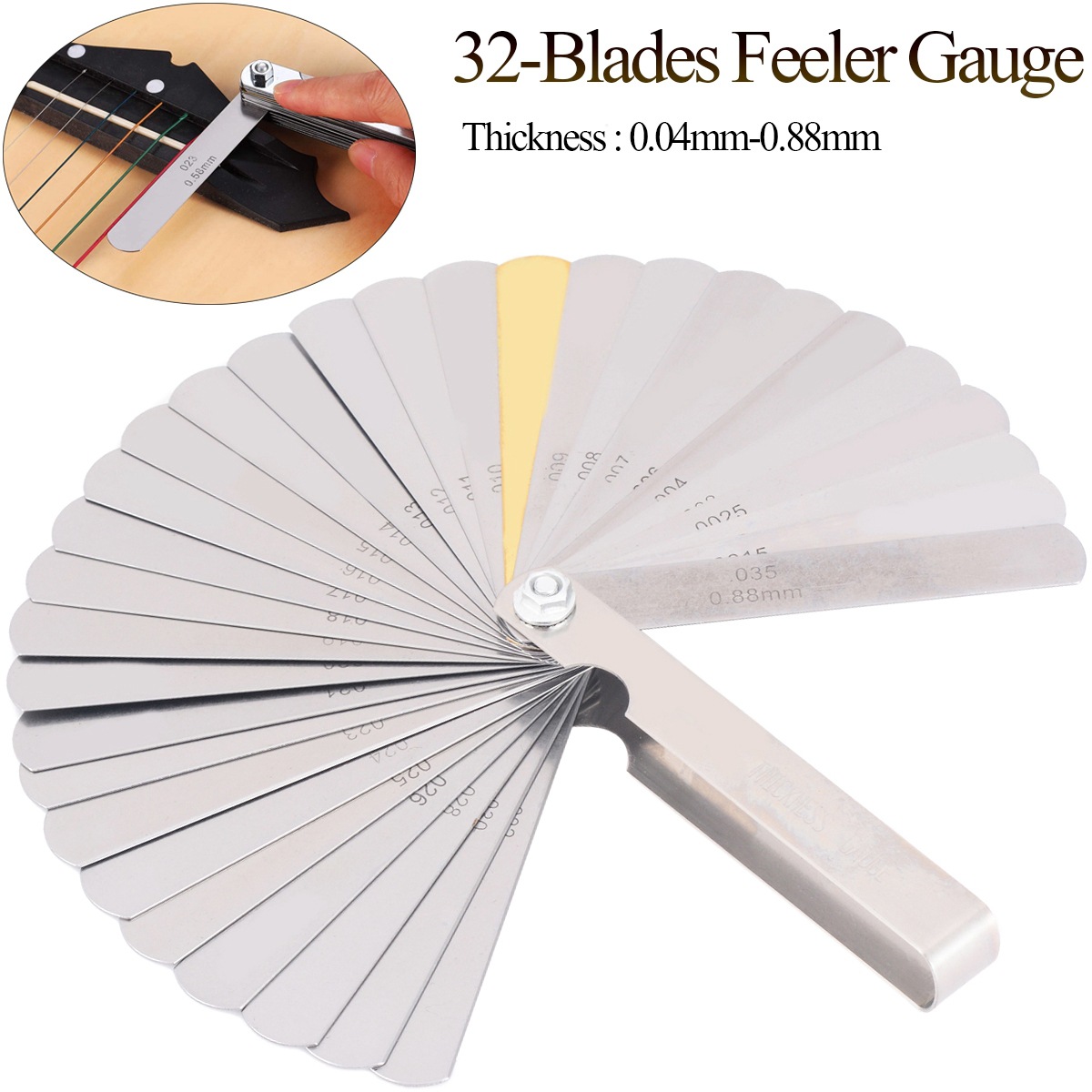 32pcs/set Guitar String Height - огляд і ціна Seam Gauge Metal