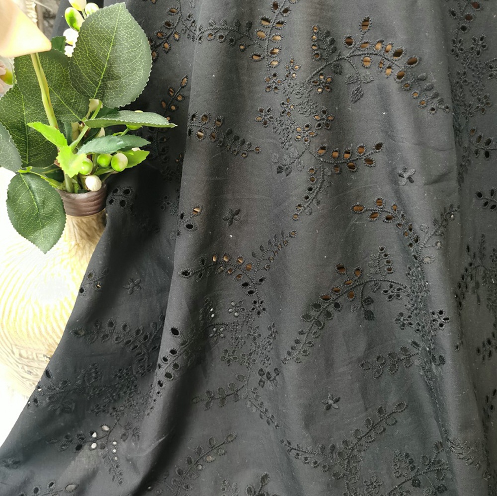 High-quality black hollow-out  - огляд і ціна Sewing Eyelet Fabric