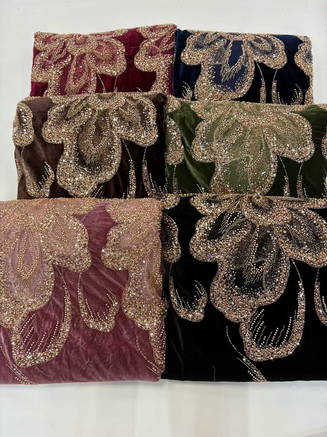 African Velvet Beaded Heavy La - огляд і ціна Sewing Velvet Fabric