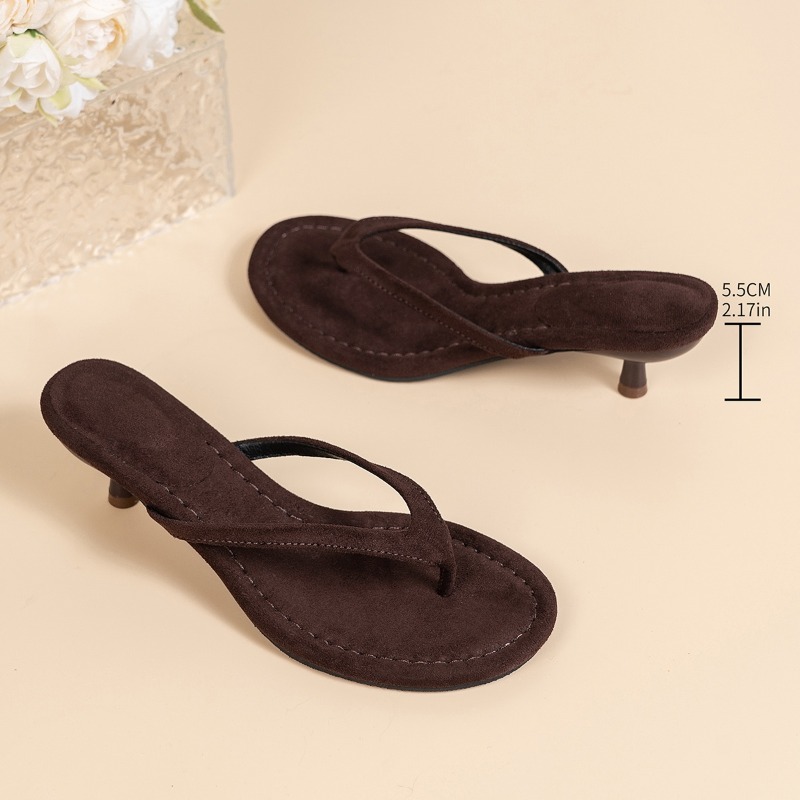 Women Brown Heeled Sandals wit - огляд і ціна Sewing Nylon