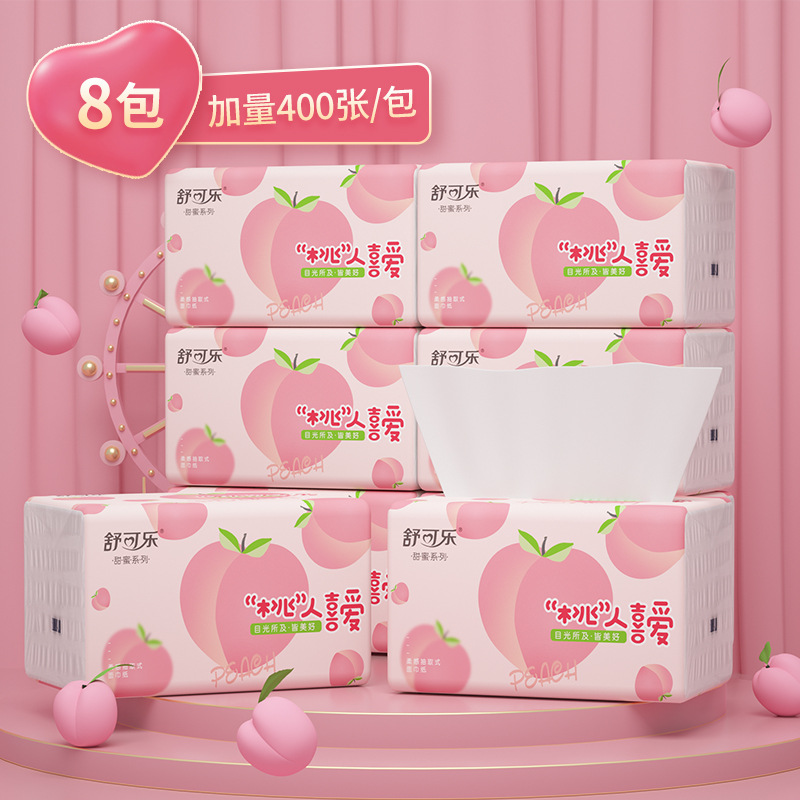 Cute Peach Pattern Facial Tiss - огляд і ціна Pattern Tissue Paper