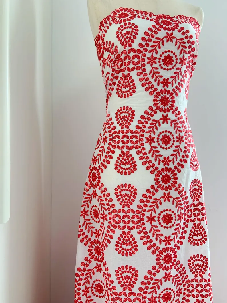 Off white Cotton Eyelet Lace F - огляд і ціна Sewing Eyelet Fabric