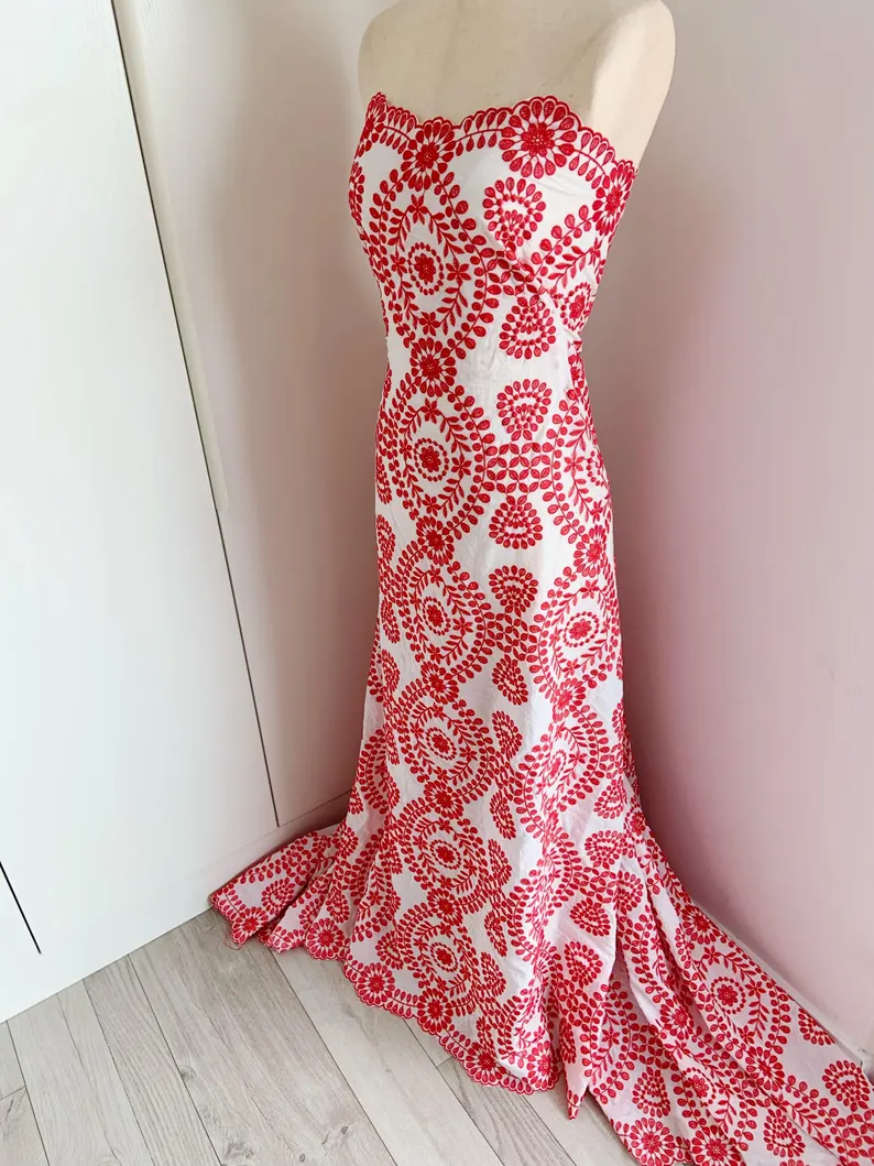 Off white Cotton Eyelet Lace F - огляд і ціна Sewing Eyelet Fabric