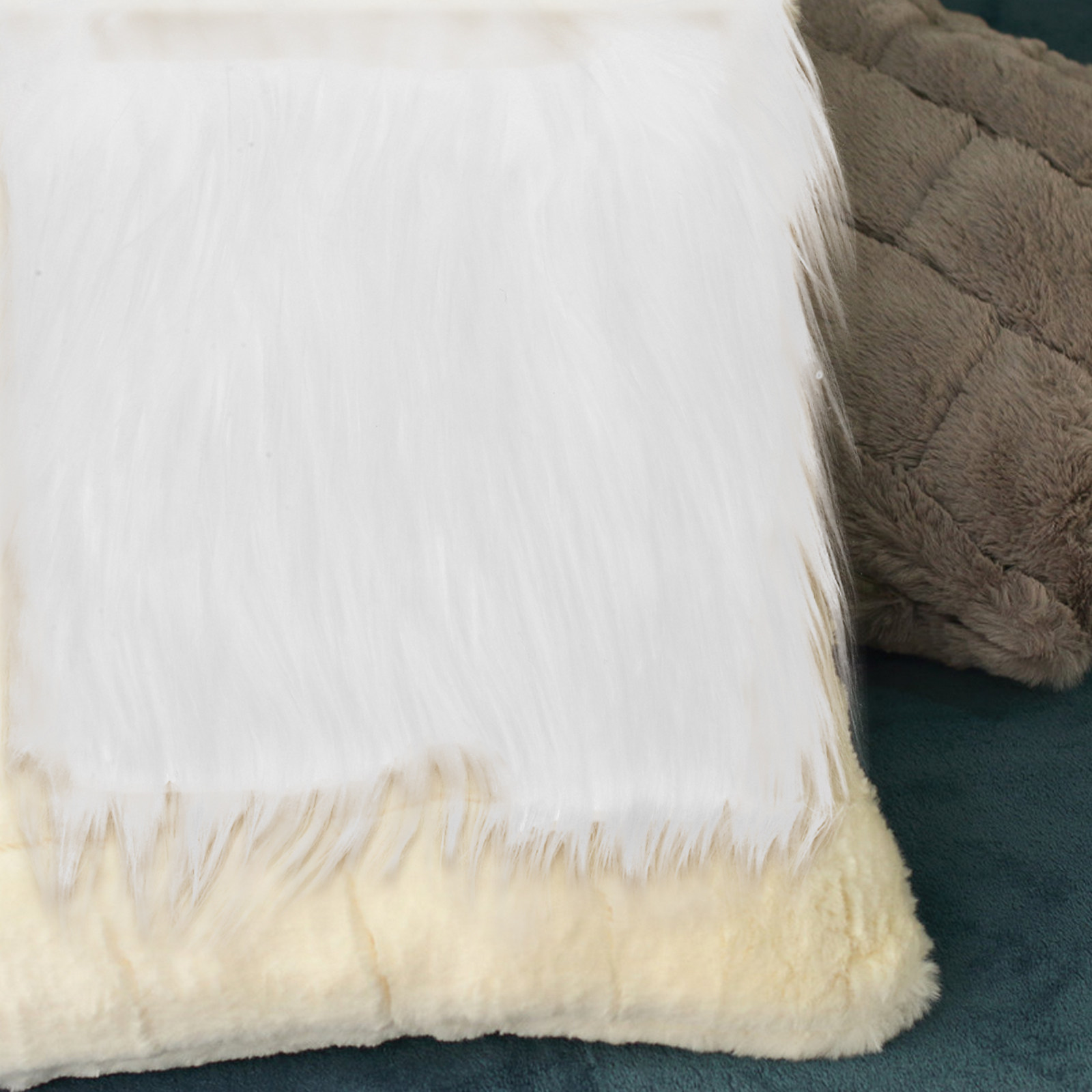 2Pcs Square Long Hair Faux Fab - огляд і ціна Sewing In Textile