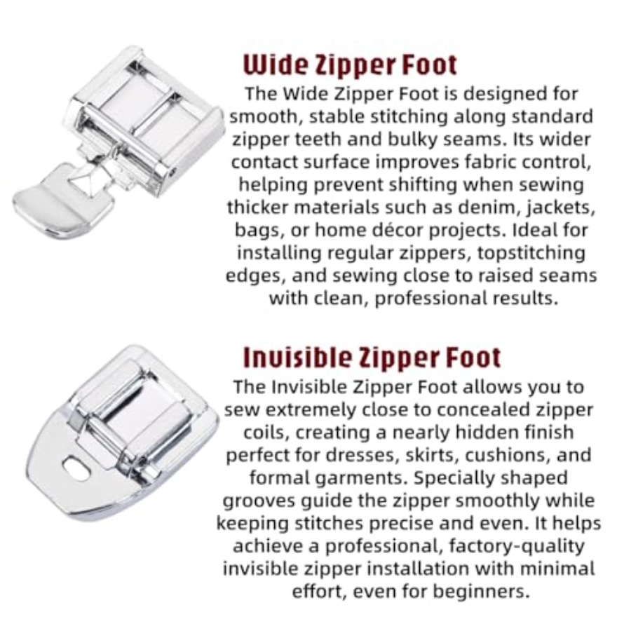 Zipper Foot Kit Includes Invis - огляд і ціна Zipper Foot Presser