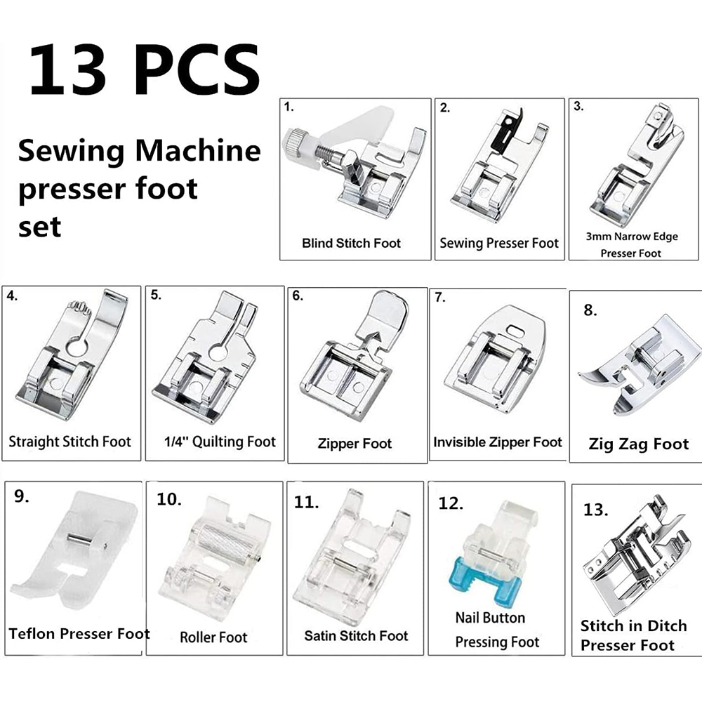 13 PCS/Box Presser Foot Set Ro - огляд і ціна Zipper Foot Presser